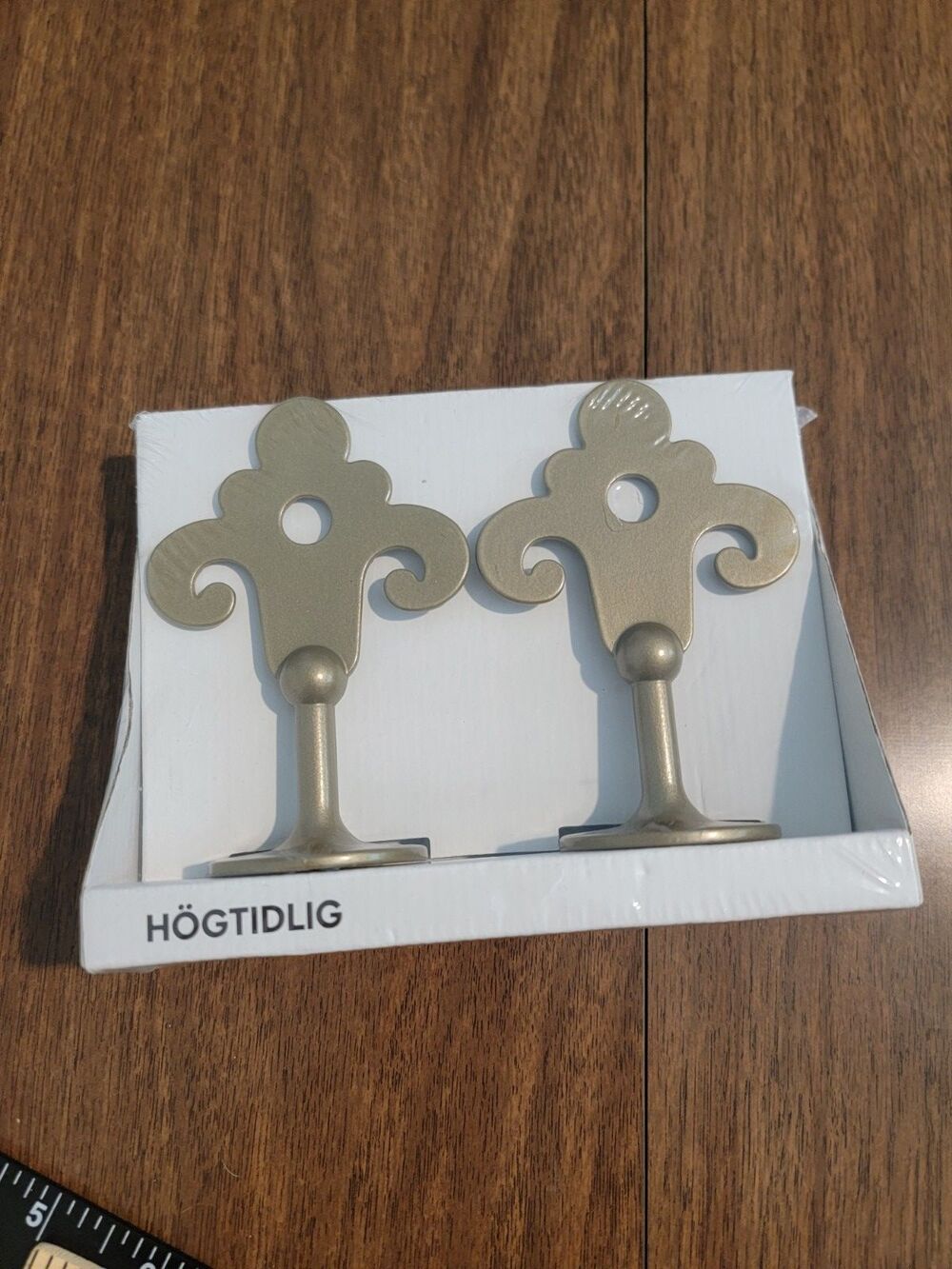 IKEA Hogtidlig Finial Gold   Curtain Rod Package of 2 Cap New Sealed